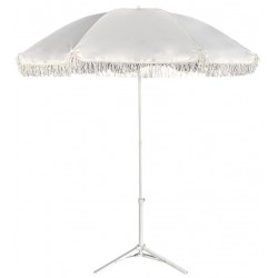 Ομπρέλα Παραλίας ArteLibre BOHERA Λευκό Μέταλλο/Μακραμέ Ύφασμα Φ180x200cm