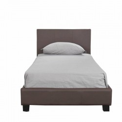 Κρεβάτι ArteLibre AZALEA Σκούρο Καφέ PU 213x101x88cm (Στρώμα 90x200cm)