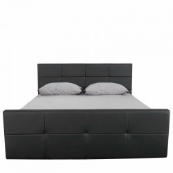 Κρεβάτι ArteLibre ANEMONE Μαύρο PU Με Αποθηκευτικό Χώρο 217.5x170.5x100cm(Στρώμα 160x200cm)