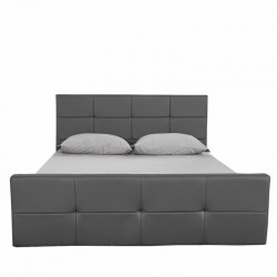 Κρεβάτι ArteLibre ANEMONE Γκρι PU 216x160.5x93cm (Στρώμα 150x200cm)
