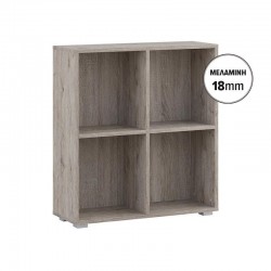 ΒΙΒΛΙΟΘΗΚΗ-ΡΑΦΙΕΡΑ Fylliana Smart 4P 18 GREY OAK ΧΡΩΜΑ 74x29x76εκ