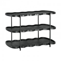 ΤΡΙΩΡΟΦΗ ΒΟΗΘΗΤΙΚΗ ΟΒΑΛ ΡΑΦΙΕΡΑ MDF ΜΕ ΜΕΤΑΛΛΙΚΑ ΠΟΔΙΑ Fylliana FL03392 ΜΑΥΡΟ ΧΡΩΜΑ 120x40x80εκ