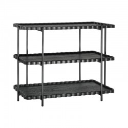 ΤΡΙΩΡΟΦΗ ΒΟΗΘΗΤΙΚΗ ΡΑΦΙΕΡΑ MDF ΜΕ ΜΕΤΑΛΛΙΚΑ ΠΟΔΙΑ Fylliana FL03250 ΜΑΥΡΟ ΧΡΩΜΑ 122x42x96εκ