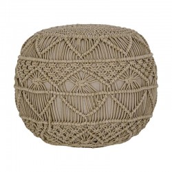 ΔΙΑΚΟΣΜΗΤΙΚΟ ΠΟΥΦ ΜΑΚΡΑΜΕ Fylliana ΜΠΕΖ ΧΡΩΜΑ 45x45x40εκ