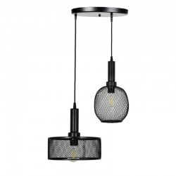 ΔΙΦΩΤΟ ΜΕΤΑΛΛΙΚΟ ΦΩΤΙΣΤΙΚΟ ΟΡΟΦΗΣ Fylliana ΜΕ ΚΑΠΕΛΟ ΠΛΕΓΜΑ ΜΑΥΡΟ ΧΡΩΜΑ Ε27