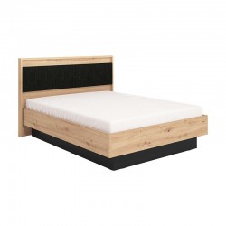ΔΙΠΛΟ ΚΡΕΒΑΤΙ ASCALON 160 ARTISAN-ΜΑΥΡΟ ΜΕ ΓΚΡΙ ΥΦΑΣΜΑ 174x209x115εκ