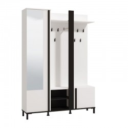 ΕΠΙΠΛΟ ΧΩΛ ΜΕ ΚΑΘΡΕΦΤΗ NINO SURFSIDE-ΜΑΥΡΟ-ΜΑΥΡΟ ΜΑΤ FOIL 134,5x33x192εκ fxtr