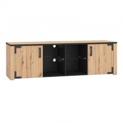 ΕΠΙΠΛΟ ΤΗΛΕΟΡΑΣΗΣ LAZIO 200 ARTISAΝ OAK-ΜΑΥΡΟ 197x40x58εκ