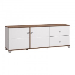 ΕΠΙΠΛΟ TV BURGUNDY 160 3K2F ΛΕΥΚΟ-FLAGSTAFF OAK-ΛΕΥΚΟ HIGH GLOSS FOIL 162x40x51εκ s.p.k