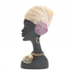 ΕΠΙΤΡΑΠΕΖΙΑ ΔΙΑΚΟΣΜΗΤΙΚΗ ΦΙΓΟΥΡΑ Fylliana FL984901 African lady ΜΑΥΡΟ-ΧΡΥΣΟ ΧΡΩΜΑ 15x5x30εκ