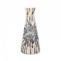 ΕΠΙΤΡΑΠΕΖΙΟ ΒΑΖΟ BAMBOO-ΚΟΧΥΛΙ Fylliana FL03 ΓΚΡΙ-ΛΕΥΚΟ ΧΡΩΜΑ 16x37εκ