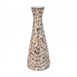 ΕΠΙΤΡΑΠΕΖΙΟ ΒΑΖΟ BAMBOO-ΚΟΧΥΛΙ TEAR DROP Fylliana FL03 ΜΠΕΖ-ΚΑΦΕ-ΛΕΥΚΟ ΧΡΩΜΑ 20x50εκ