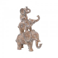 ΕΠΙΤΡΑΠΕΖΙΟ ΔΙΑΚΟΣΜΗΤΙΚΟ 3 ΕΛΕΦΑΝΤΕΣ Fylliana FL21358 ΦΥΣΙΚΟ ΚΑΦΕ ΜΕ ΛΕΥΚΗ ΠΑΤΙΝΑ ΧΡΩΜΑ 20x10x31εκ