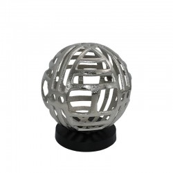 ΕΠΙΤΡΑΠΕΖΙΟ ΔΙΑΚΟΣΜΗΤΙΚΟ Fylliana "Ball" ΑΣΗΜΙ ΝΙΚΕΛ ΜΕ ΜΑΥΡΗ ΞΥΛΙΝΗ ΒΑΣΗ 14x14x16εκ