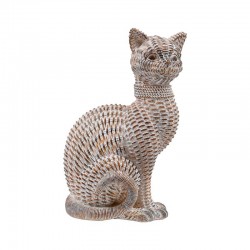 ΕΠΙΤΡΑΠΕΖΙΟ ΔΙΑΚΟΣΜΗΤΙΚΟ ΓΑΤΑ Fylliana FL21255 ΦΥΣΙΚΟ ΚΑΦΕ ΜΕ ΛΕΥΚΗ ΠΑΤΙΝΑ ΧΡΩΜΑ 13x11x20εκ