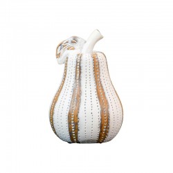 ΕΠΙΤΡΑΠΕΖΙΟ ΔΙΑΚΟΣΜΗΤΙΚΟ ΚΟΛΟΚΥΘΑ Fylliana FL1374 POLYRESIN ΛΕΥΚΟ-ΧΡΥΣΟ 12x12x18εκ