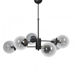 ΕΞΑΦΩΤΟ ΚΡΕΜΑΣΤΟ ΦΩΤΙΣΤΙΚΟ ΟΡΟΦΗΣ ΜΕΤΑΛΛΙΚΟ Fylliana ΜΑΥΡΟ-ΓΚΡΙ ΧΡΩΜΑ Ε14 80x60εκ