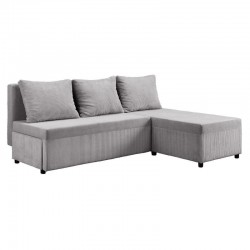 ΓΩΝΙΑΚΟΣ ΚΑΝΑΠΕΣ LUELLA ΓΚΡΙ ΧΡΩΜΑ 202x152x80εκ