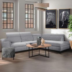 ΚΑΝΑΠΕΣ ΔΕΞΙΑ ΓΩΝΙΑ Fylliana Alessia ΓΚΡΙ ΥΦΑΣΜΑ 284x216x100εκ