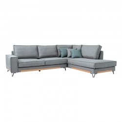 ΚΑΝΑΠΕΣ Fylliana Loftio ΔΕΞΙΑ ΓΩΝΙΑ ΓΚΡΙ ΧΡΩΜΑ 280x220x95εκ