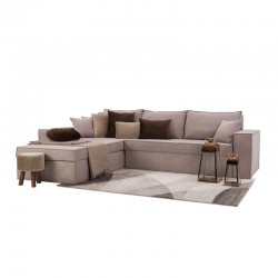 ΚΑΝΑΠΕΣ ΓΩΝΙΑ Fylliana OLYMP 3 TAUPE 280x210x80εκ