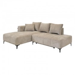 ΚΑΝΑΠΕΣ ΚΡΕΒΑΤΙ Fylliana Jasper ΑΡΙΣΤΕΡΗ ΓΩΝΙΑ ΜΠΕΖ ΥΦΑΣΜΑ 255x170x90εκ