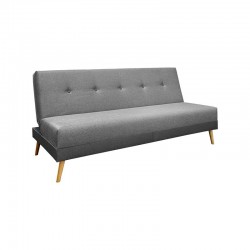 ΚΑΝΑΠΕΣ-ΚΡΕΒΑΤΙ Fylliana Napster ΓΚΡΙ ΥΦΑΣΜΑ ΜΕ ΣΚΟΥΡΗ ΓΚΡΙ ΡΙΓΑ 180x80x95εκ