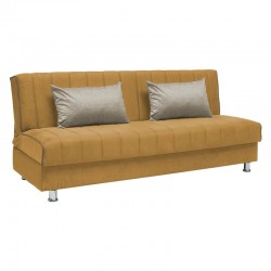 ΚΑΝΑΠΕΣ-ΚΡΕΒΑΤΙ Fylliana New leon ΜΟΥΣΤΑΡΔΙ ΜΕ ΜΠΕΖ ΜΑΞΙΛΑΡΙΑ 190x85x83εκ