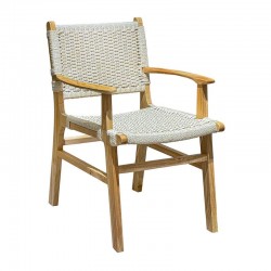 ΚΑΡΕΚΛΑ ΑΠΟ ΜΑΣΙΦ ΞΥΛΟ ΜΕ ΜΠΡΑΤΣΑ Fylliana "Zenia" ΦΥΣΙΚΟ ΧΡΩΜΑ 61x59x85εκ