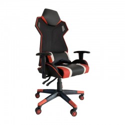 ΚΑΡΕΚΛΑ GAMING Fylliana D-01 ΤΕΧΝΟΔΕΡΜΑ ΜΑΥΡΗ-ΚΟΚΚΙΝΗ 53x47x127εκ