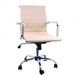 ΚΑΡΕΚΛΑ ΓΡΑΦΕΙΟΥ Fylliana FL6002 ΜΠΕΖ ΤΕΧΝΟΔΕΡΜΑ 54x59x89εκ