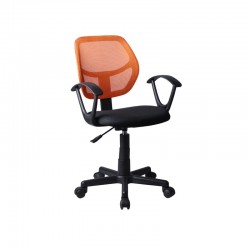 ΚΑΡΕΚΛΑ ΓΡΑΦΕΙΟΥ Fylliana ΜΕ ΜΠΡΑΤΣΑ 5156Ρ ΜΑΥΡΗ/ΠΟΡΤΟΚΑΛΙ 51x52x80/92εκ