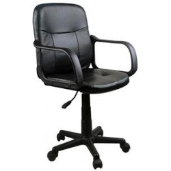 ΚΑΡΕΚΛΑ ΓΡΑΦΕΙΟΥ ΜΕ ΜΠΡΑΤΣΑ 6808L ΔΕΡΜΑΤΙΝΗ 55x51x84/96εκ