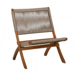 ΚΑΡΕΚΛΑ ΚΗΠΟΥ Fylliana "Ivy" ΦΥΣΙΚΟ ΞΥΛΟ ΑΚΑΚΙΑΣ ΜΕ ΓΚΡΙ ΚΟΡΔΟΝΙ 72x60x75εκ