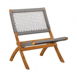 ΚΑΡΕΚΛΑ ΚΗΠΟΥ Fylliana "Lyra" ΦΥΣΙΚΟ ΞΥΛΟ ΑΚΑΚΙΑΣ ΜΕ ΓΚΡΙ ΚΟΡΔΟΝΙ 72x60x75εκ