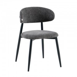 ΚΑΡΕΚΛΑ ΤΡΑΠΕΖΑΡΙΑΣ Fylliana FL2456 ΣΚΟΥΡΟ ΓΚΡΙ ΧΡΩΜΑ ΥΦΑΣΜΑΤΟΣ ΜΕ ΜΕΤΑΛΛΙΚΟ ΣΚΕΛΕΤΟ 48x48x82εκ