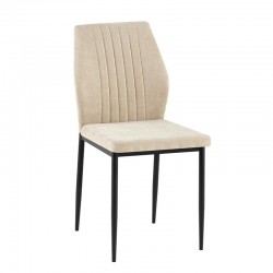 ΚΑΡΕΚΛΑ ΤΡΑΠΕΖΑΡΙΑΣ Fylliana FL25410 ΜΠΕΖ ΧΡΩΜΑ ΥΦΑΣΜΑ ΜΕ ΜΑΥΡΑ ΜΕΤΑΛΛΙΚΑ ΠΟΔΙΑ 42x58x87εκ