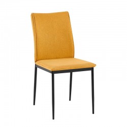 ΚΑΡΕΚΛΑ ΤΡΑΠΕΖΑΡΙΑΣ Fylliana FL25414 ΜΟΥΣΤΑΡΔΙ ΧΡΩΜΑ ΥΦΑΣΜΑ ΜΕ ΜΑΥΡΑ ΜΕΤΑΛΛΙΚΑ ΠΟΔΙΑ 44x60x86εκ