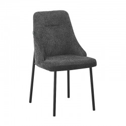 ΚΑΡΕΚΛΑ ΤΡΑΠΕΖΑΡΙΑΣ Fylliana FL31 ΜΕ ΜΕΤΑΛΛΙΚΑ ΠΟΔΙΑ ΚΑΙ ΓΚΡΙ ΧΡΩΜΑ ΥΦΑΣΜΑΤΟΣ 56x49x87εκ