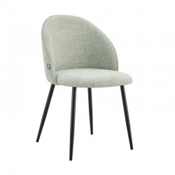 ΚΑΡΕΚΛΑ ΤΡΑΠΕΖΑΡΙΑΣ Fylliana Lily MINT ΥΦΑΣΜΑ ΜΕ ΜΑΥΡΟ ΜΕΤΑΛΛΙΚΟ ΠΟΔΙ 52x52x81εκ