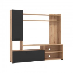 ΚΕΝΤΡΟ ΨΥΧΑΓΩΓΙΑΣ-ΣΥΝΘΕΣΗ BRAGA ARTISAN OAK-ΜΑΥΡΟ 168x35x157εκ