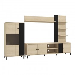 ΚΕΝΤΡΟ ΨΥΧΑΓΩΓΙΑΣ-ΣΥΝΘΕΣΗ CAMARGUE OAK-BLACK OAK 263x40x167εκ