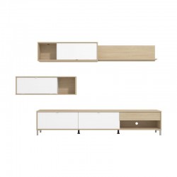 ΚΕΝΤΡΟ ΨΥΧΑΓΩΓΙΑΣ-ΣΥΝΘΕΣΗ CAMBRIDGE ΛΕΥΚΟ-OAK 234x40x197εκ