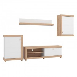 ΚΕΝΤΡΟ ΨΥΧΑΓΩΓΙΑΣ-ΣΥΝΘΕΣΗ HASTINGS ARTISAN OAK-ΛΕΥΚΟ 297x35x180εκ