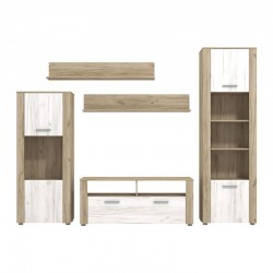 ΚΕΝΤΡΟ ΨΥΧΑΓΩΓΙΑΣ-ΣΥΝΘΕΣΗ OPUS GREY OAΚ-ΛΕΥΚΟ OAK 229x40x184εκ