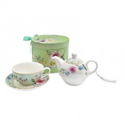 ΚΕΡΑΜΙΚΗ ΤΣΑΓΙΕΡΑ ΚΟΥΠΑ ΣΕΤ ΣΕ ΚΟΥΤΙ Fylliana FL3188 FLORAL ΠΡΑΣΙΝΟ 16x11εκ