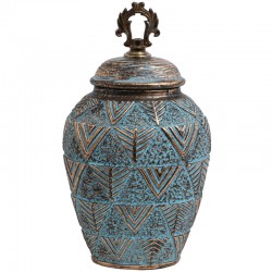 ΚΕΡΑΜΙΚΟ ΒΑΖΟ Fylliana 818684 ΠΡΑΣΙΝΟ-ΧΡΥΣΟ 20x17x34εκ