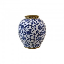 ΚΕΡΑΜΙΚΟ ΒΑΖΟ Fylliana FL22855 ΜΠΛΕ-ΛΕΥΚΟ-ΧΡΥΣΟ ΧΡΩΜΑ 18x21εκ