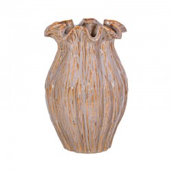 ΚΕΡΑΜΙΚΟ ΒΑΖΟ Fylliana FL30006 ΓΚΡΙ-ΚΑΦΕ ΧΡΩΜΑ 18x28εκ