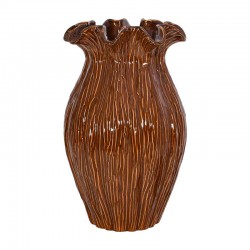 ΚΕΡΑΜΙΚΟ ΒΑΖΟ Fylliana FL30007 ΚΑΦΕ ΧΡΩΜΑ 22x36εκ